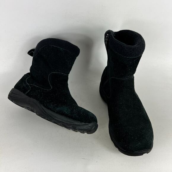 L.L. Bean Snow Boots Women's 7 Black Suede Winter Side Zip Round Toe 290478 - Picture 1 of 9